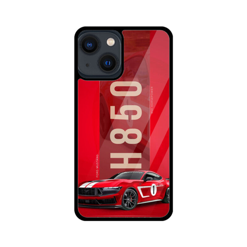 Red Mustang Glass Case for Apple iPhone