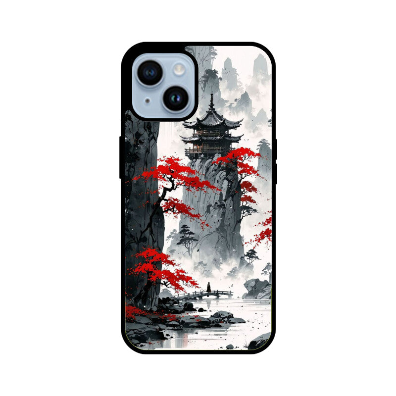 Scarlet Ink Mountains Glass Case for Apple iPhone