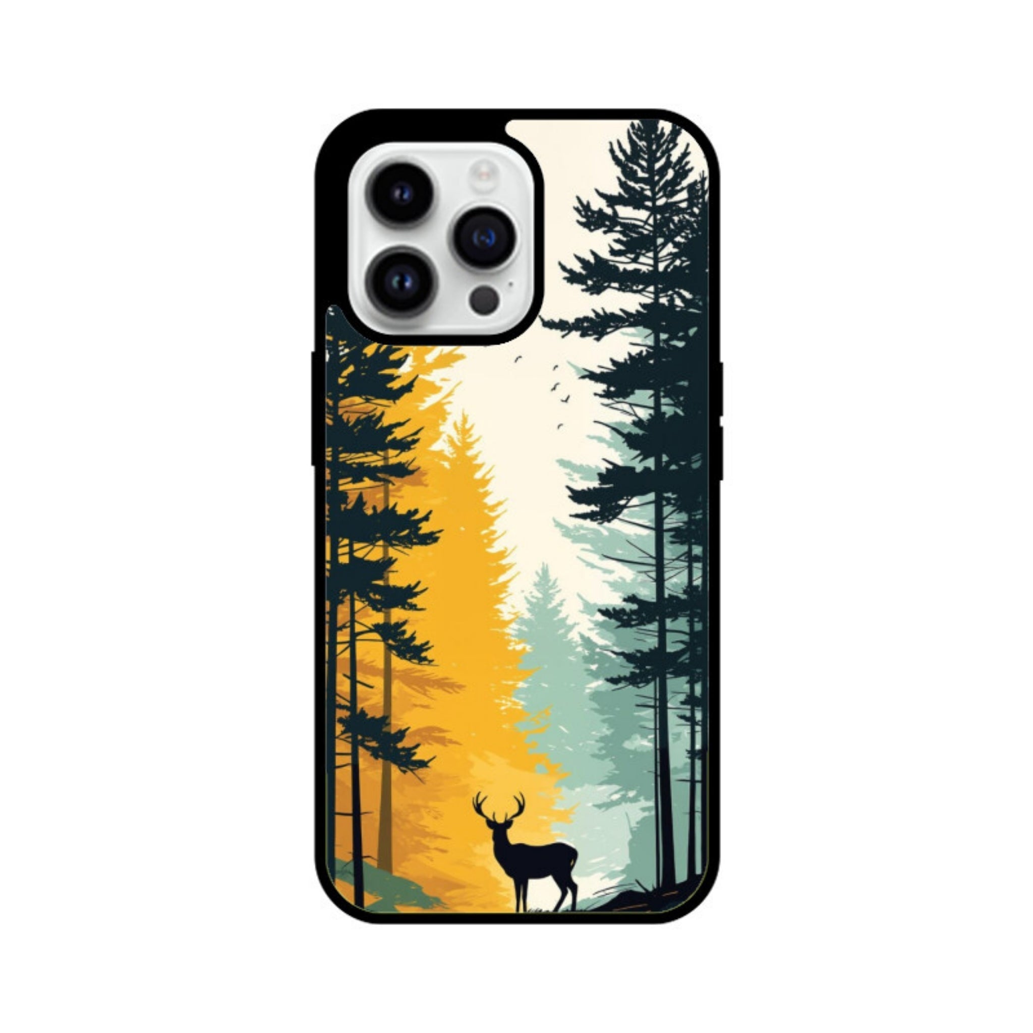 Golden Forest Stag Glass Case for Apple iPhone