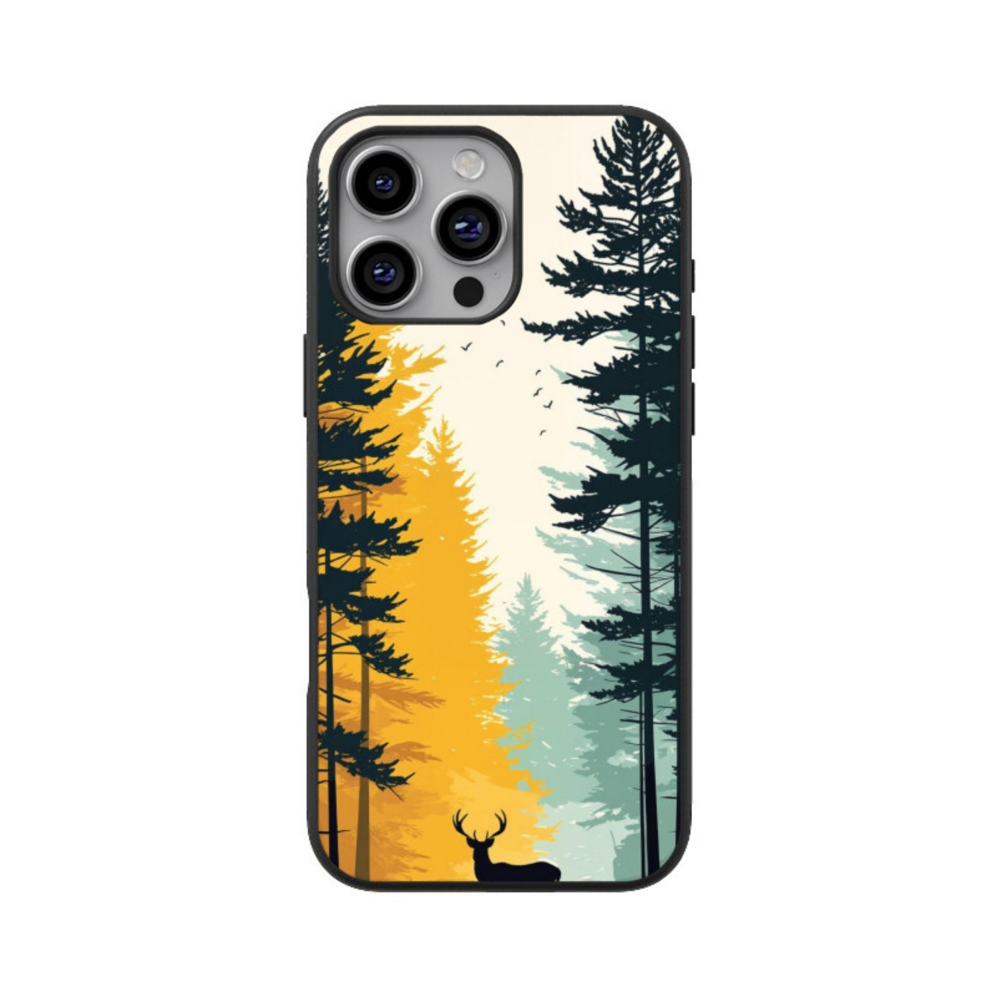 Golden Forest Stag Glass Case for Apple iPhone