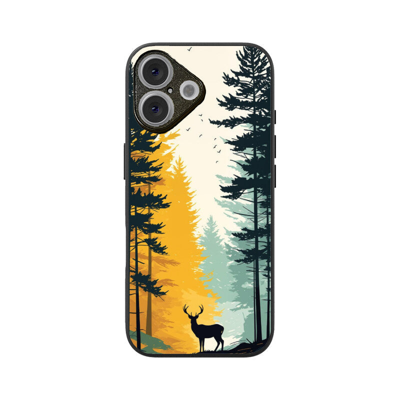 Golden Forest Stag Glass Case for Apple iPhone