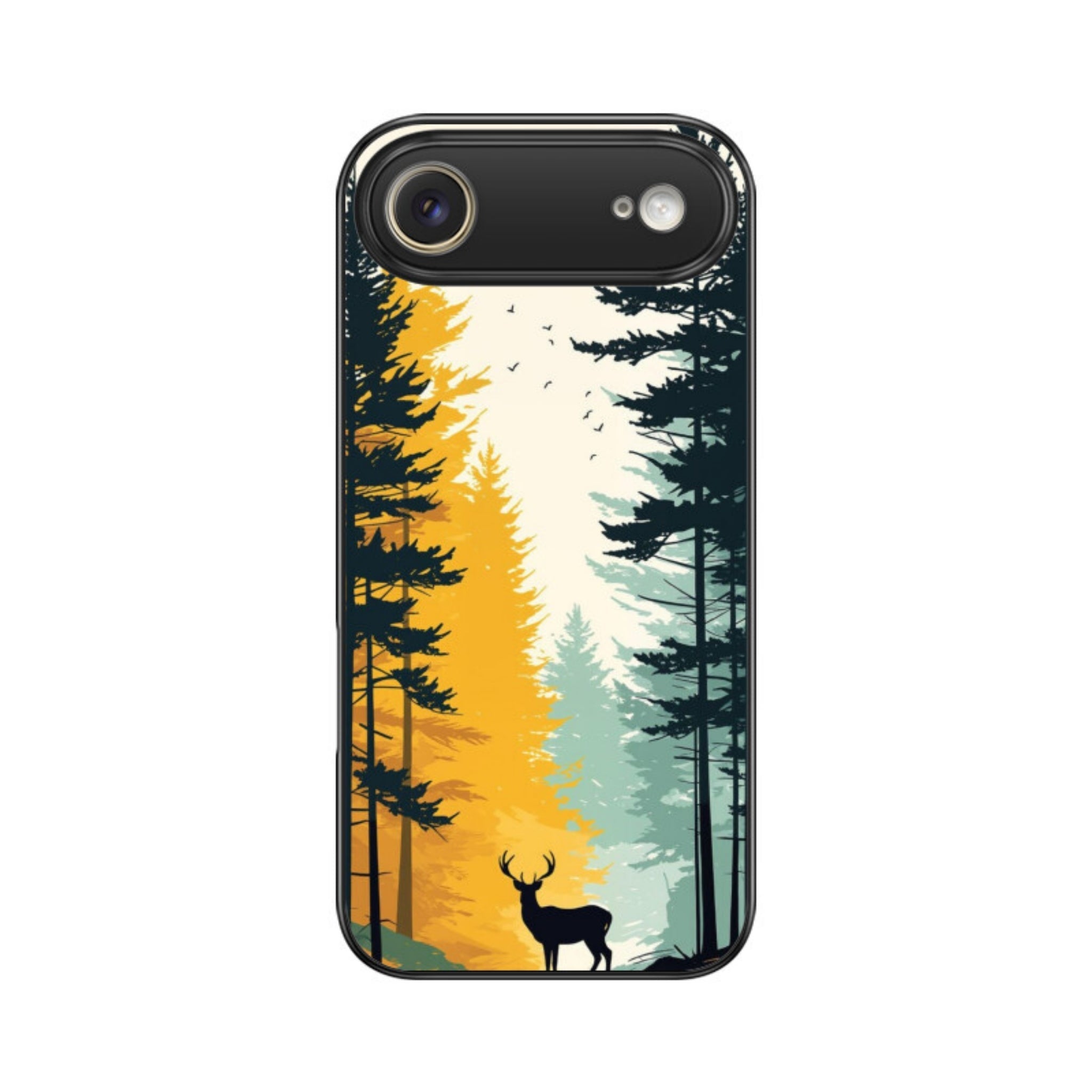 Golden Forest Stag Glass Case for Apple iPhone