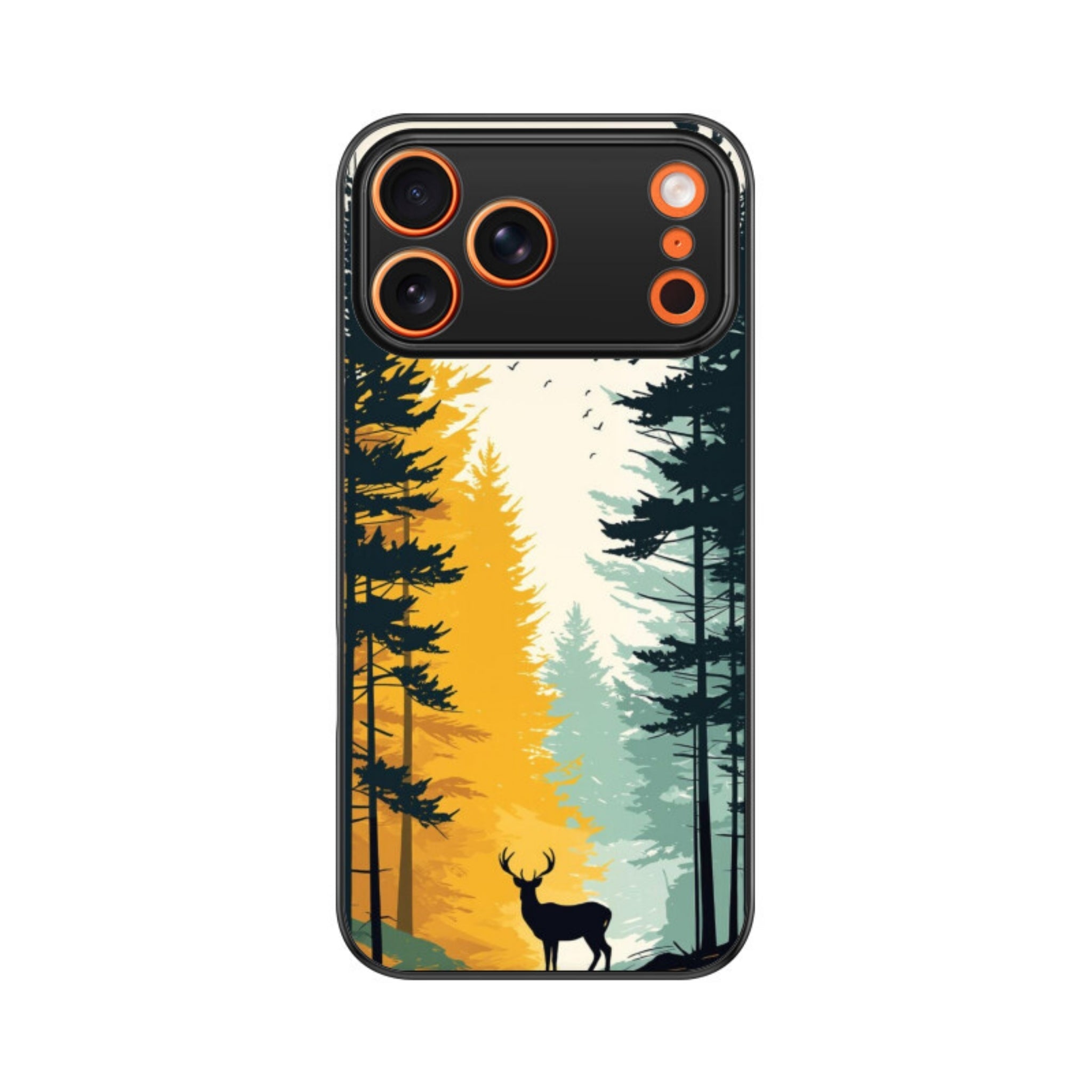 Golden Forest Stag Glass Case for Apple iPhone