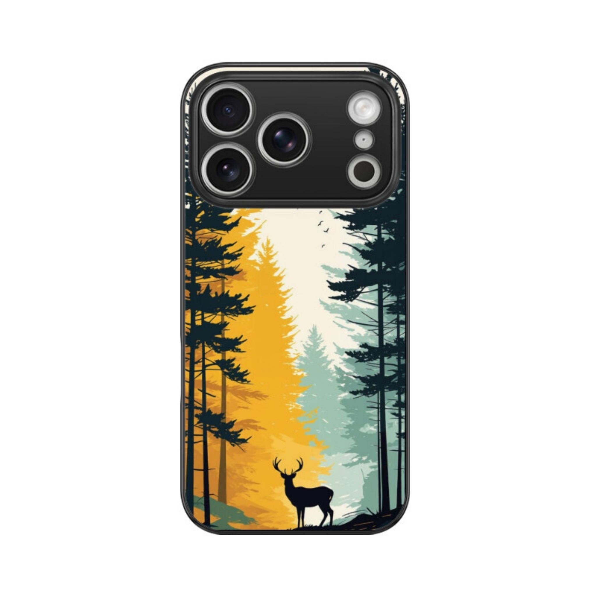 Golden Forest Stag Glass Case for Apple iPhone