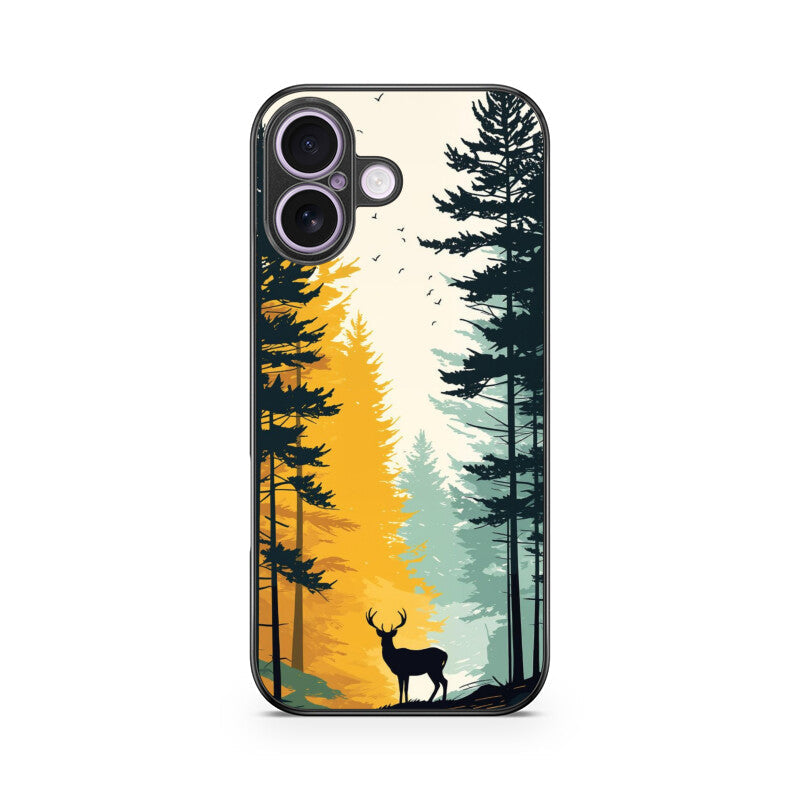 Golden Forest Stag Glass Case for Apple iPhone