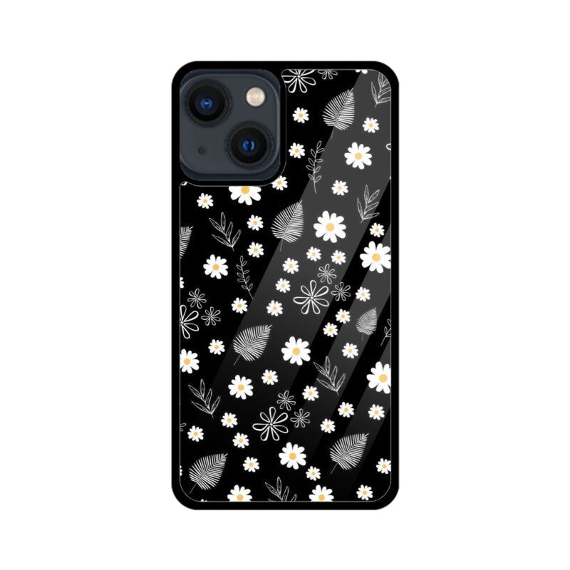 Petals on Black Glass Case for Apple iPhone