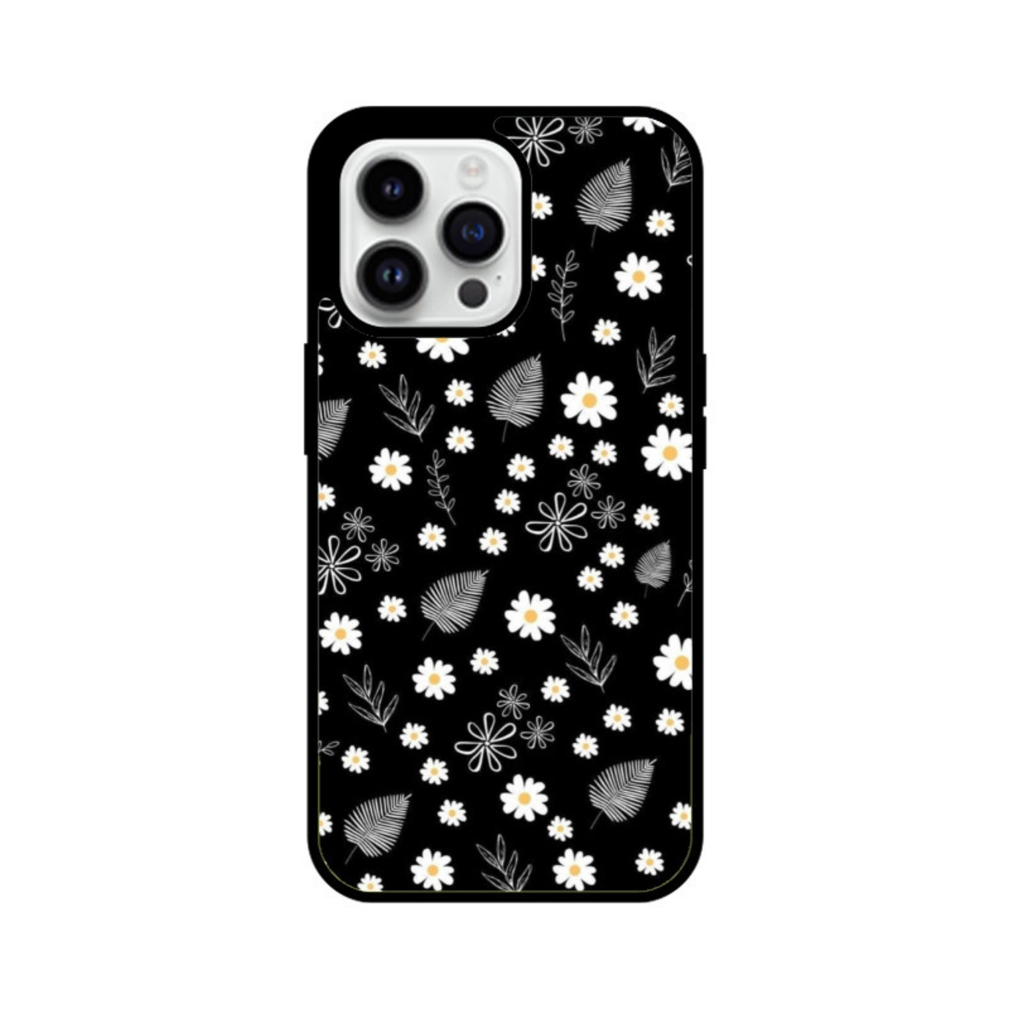 Petals on Black Glass Case for Apple iPhone