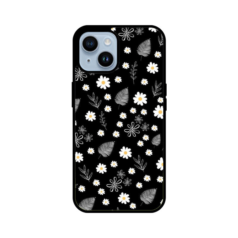 Petals on Black Glass Case for Apple iPhone
