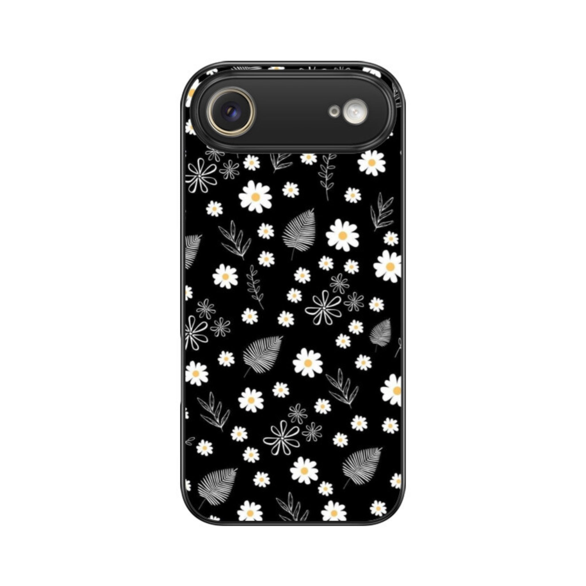 Petals on Black Glass Case for Apple iPhone
