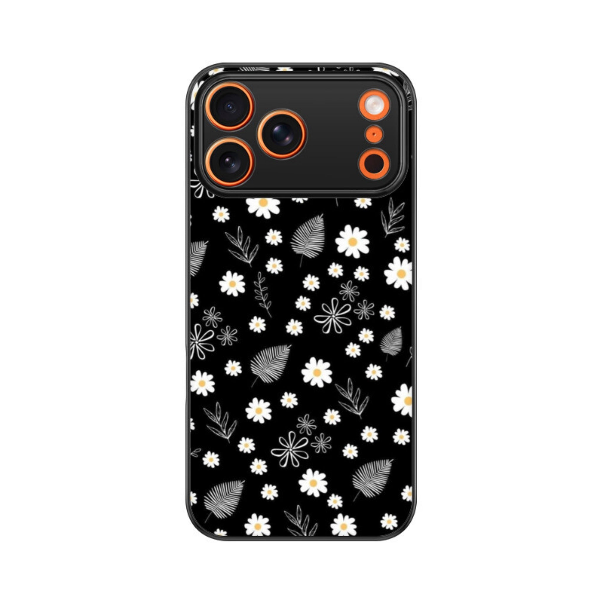 Petals on Black Glass Case for Apple iPhone