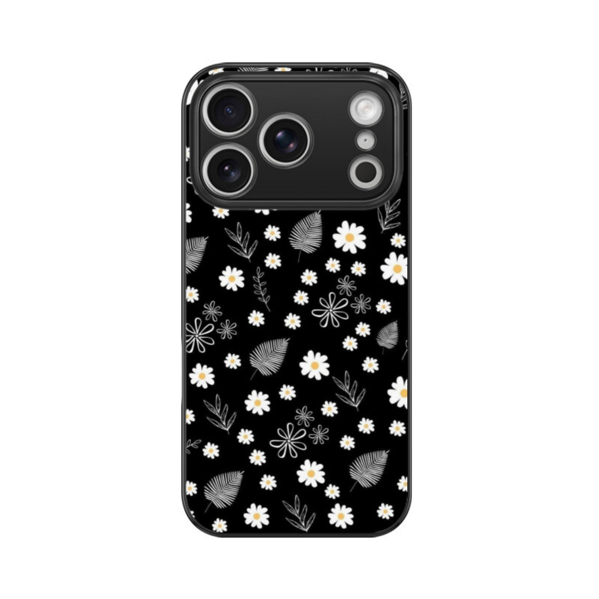 Petals on Black Glass Case for Apple iPhone