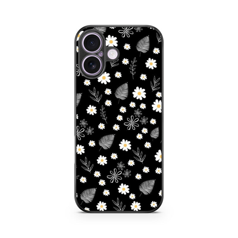 Petals on Black Glass Case for Apple iPhone