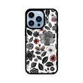 Monochrome Bloom Glass Case for Apple iPhone