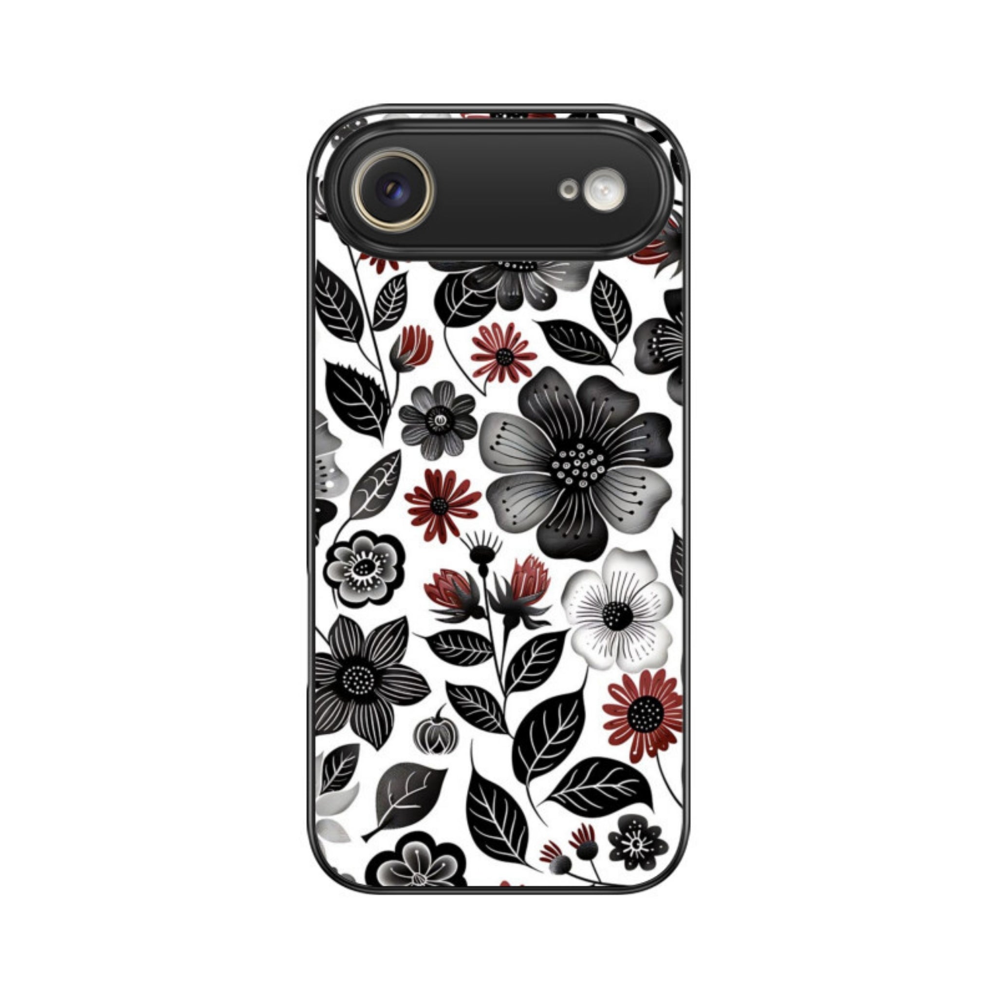 Monochrome Bloom Glass Case for Apple iPhone
