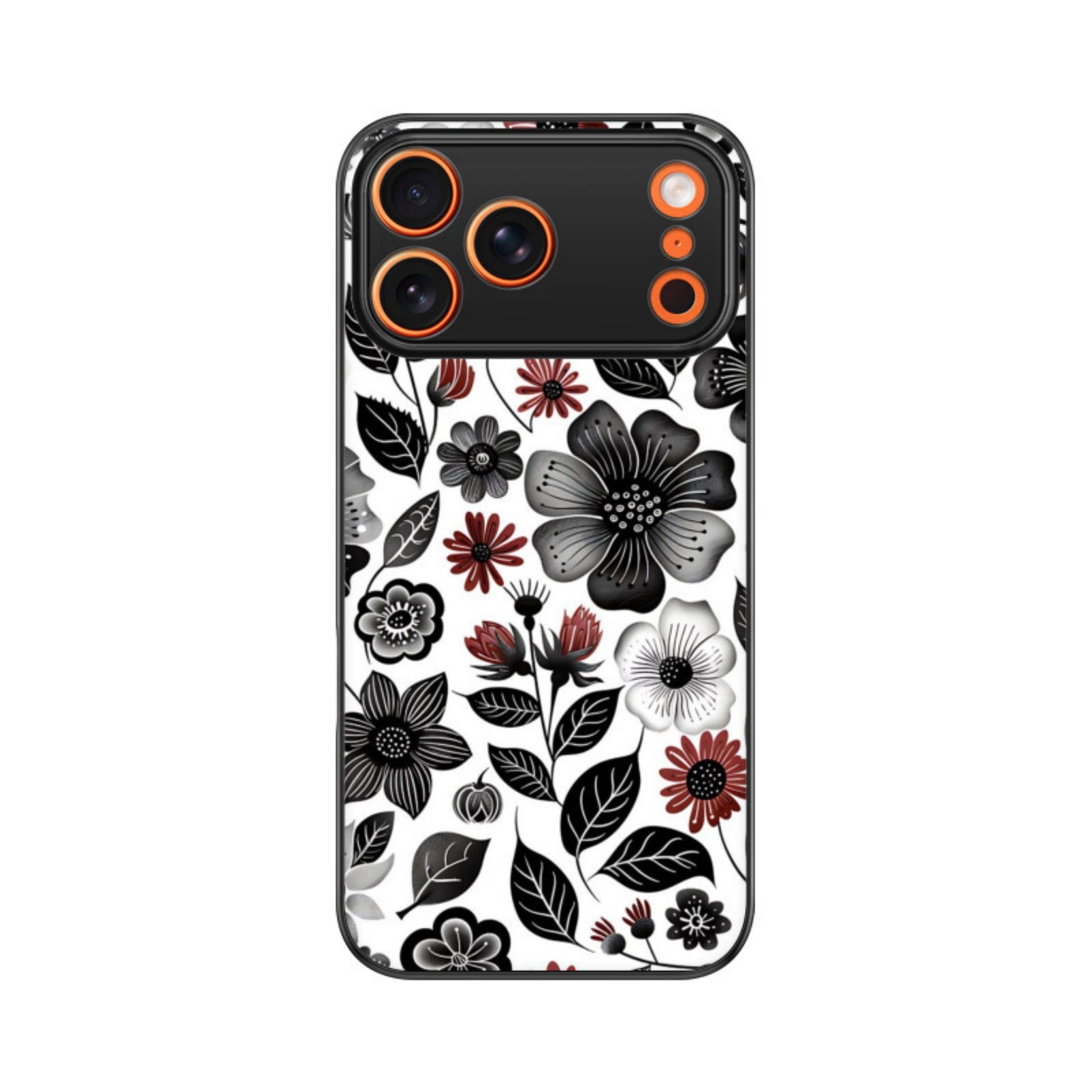 Monochrome Bloom Glass Case for Apple iPhone