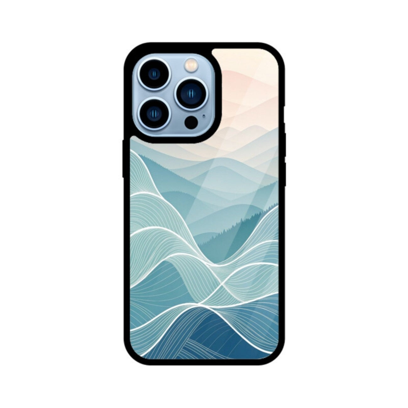 Azure Flow Glass Case for Apple iPhone