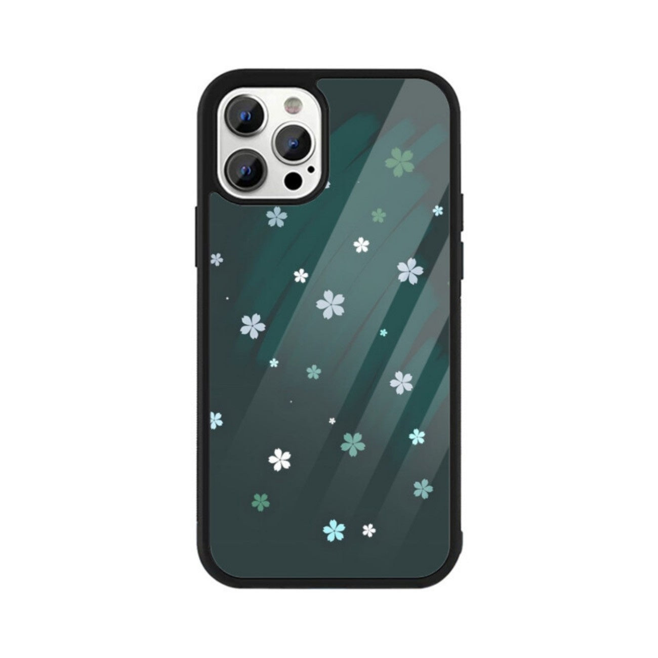 Emerald Bloom Glass Case for Apple iPhone