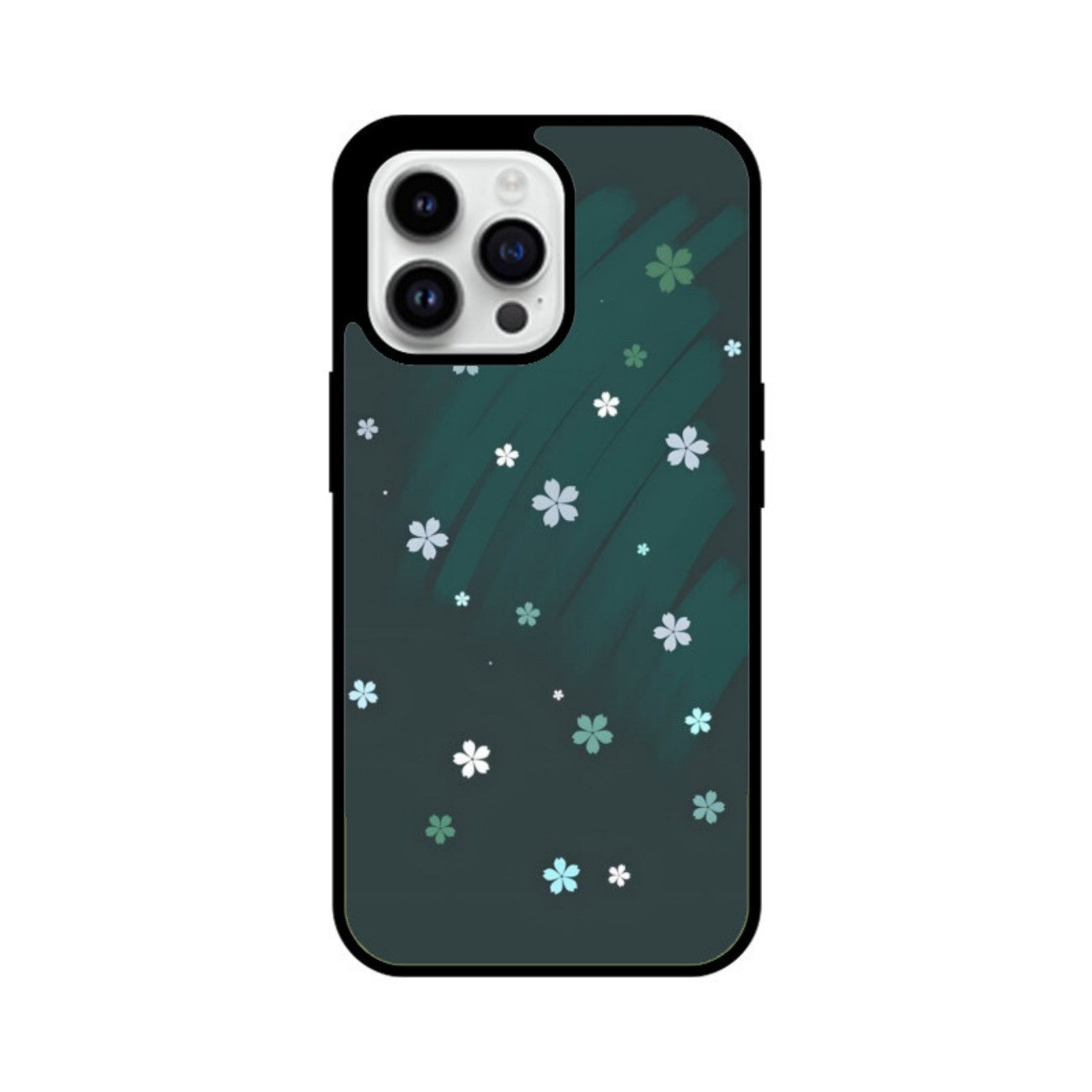 Emerald Bloom Glass Case for Apple iPhone