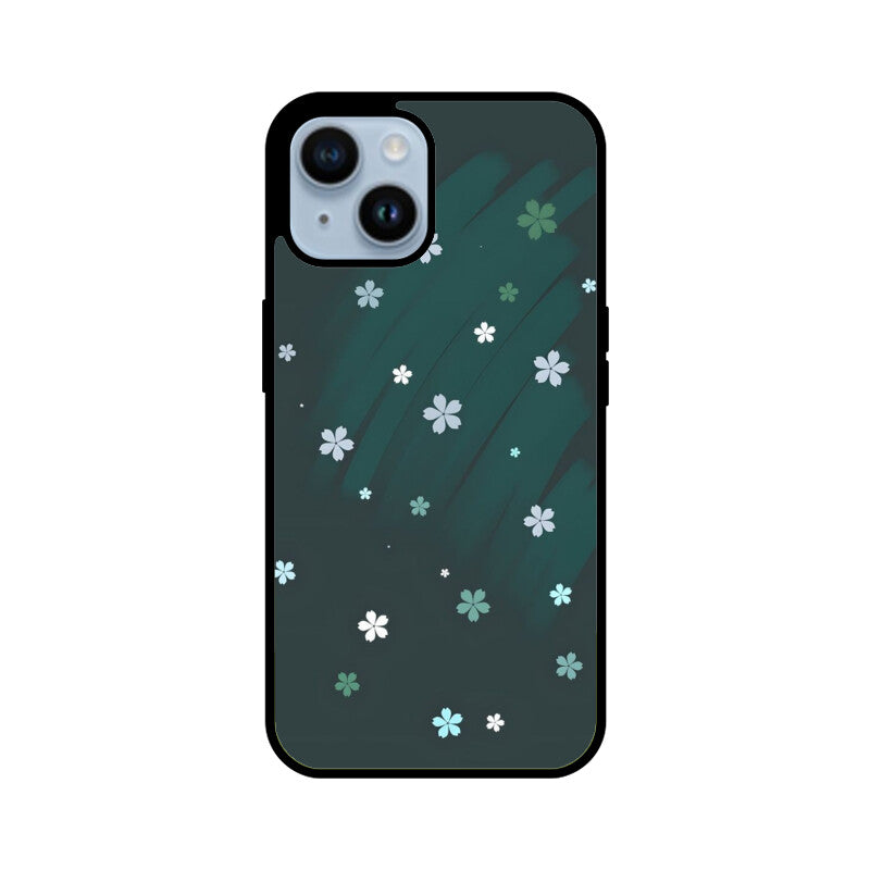 Emerald Bloom Glass Case for Apple iPhone