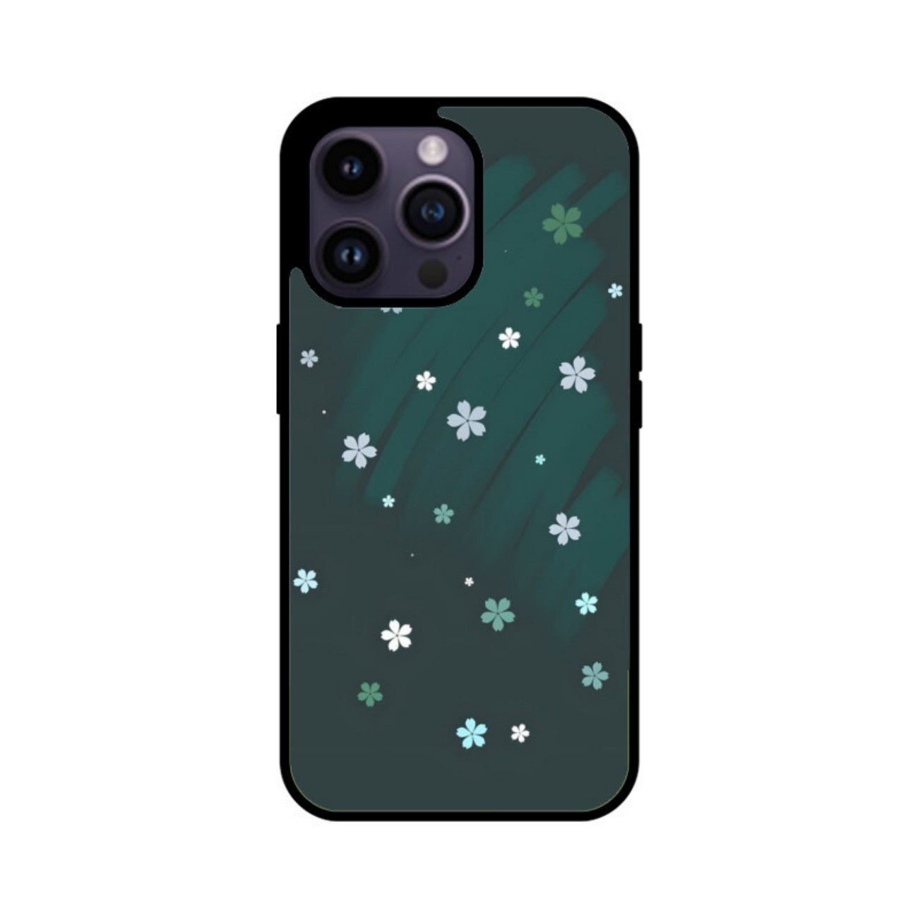 Emerald Bloom Glass Case for Apple iPhone