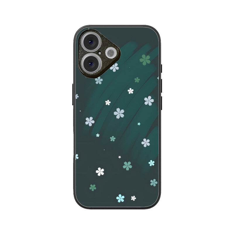 Emerald Bloom Glass Case for Apple iPhone