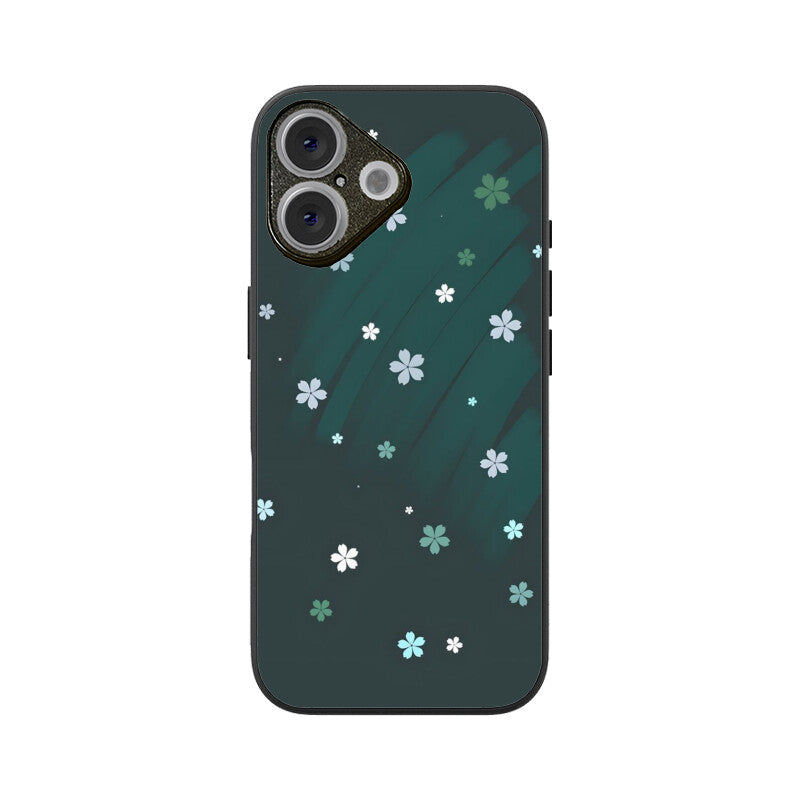 Emerald Bloom Glass Case for Apple iPhone