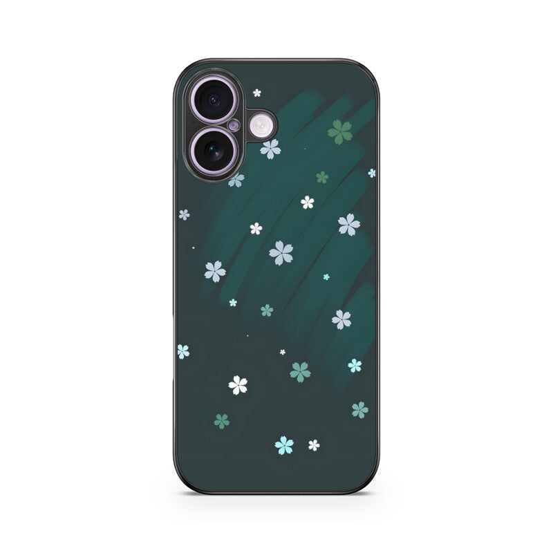 Emerald Bloom Glass Case for Apple iPhone