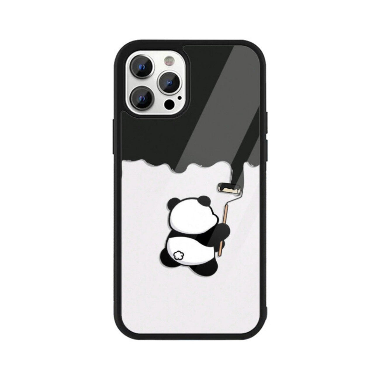 Panda the Painter Glass Case for Apple iPhone