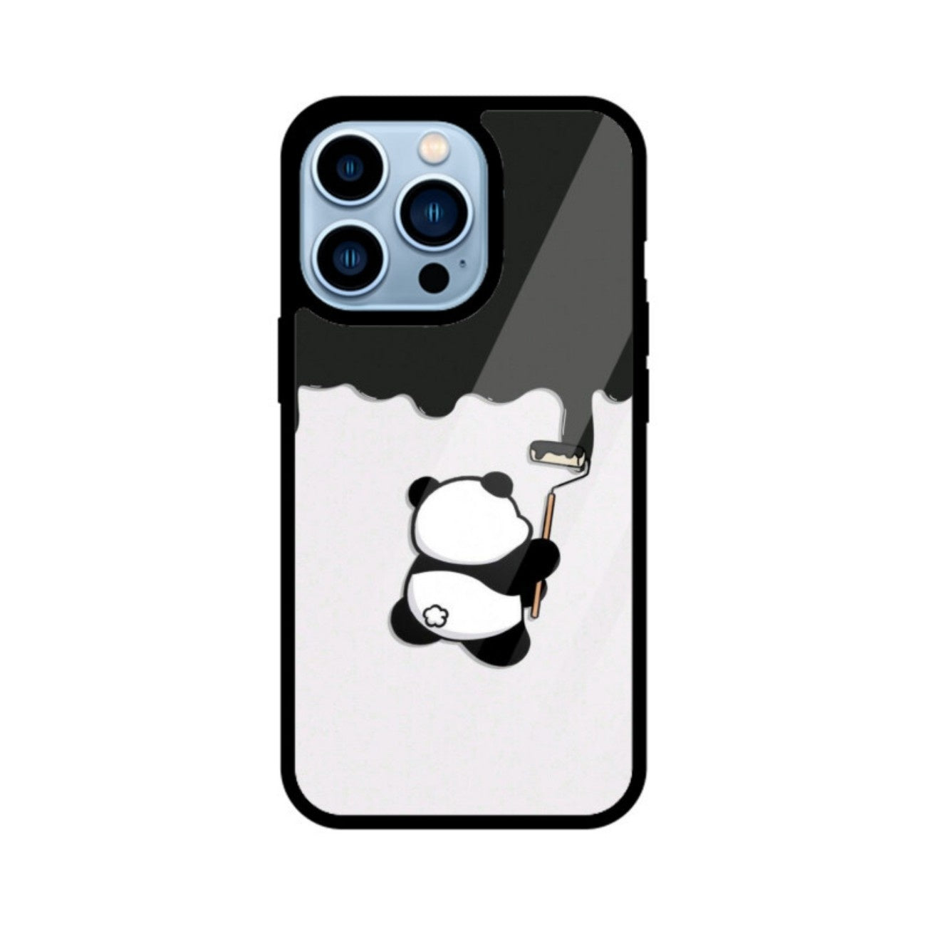 Panda the Painter Glass Case for Apple iPhone