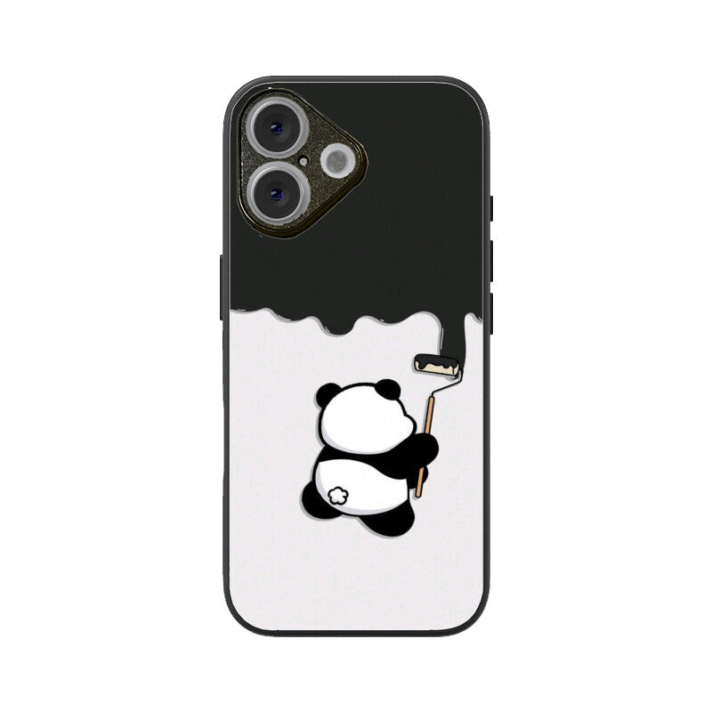 Panda the Painter Glass Case for Apple iPhone