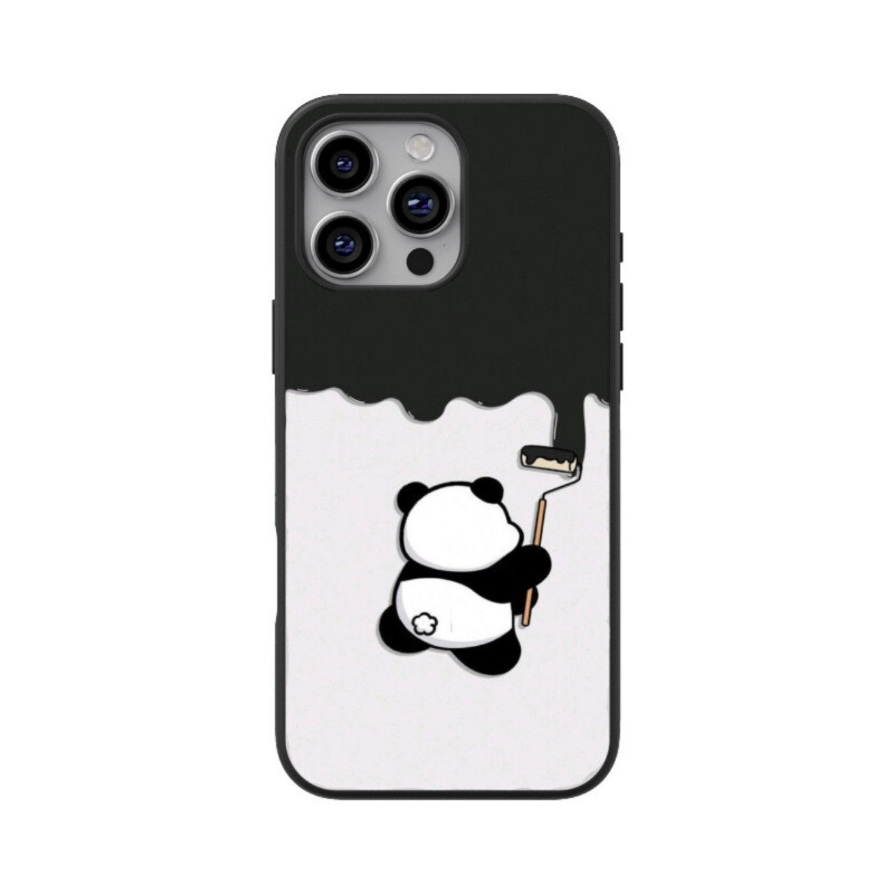 painting panda iphone glass case