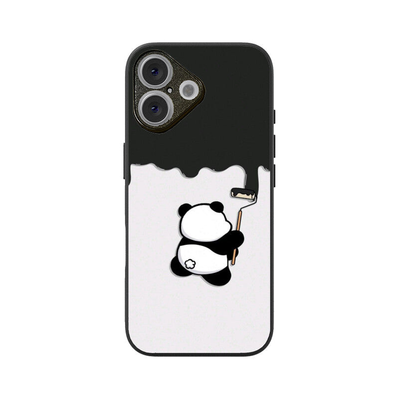 Panda the Painter Glass Case for Apple iPhone