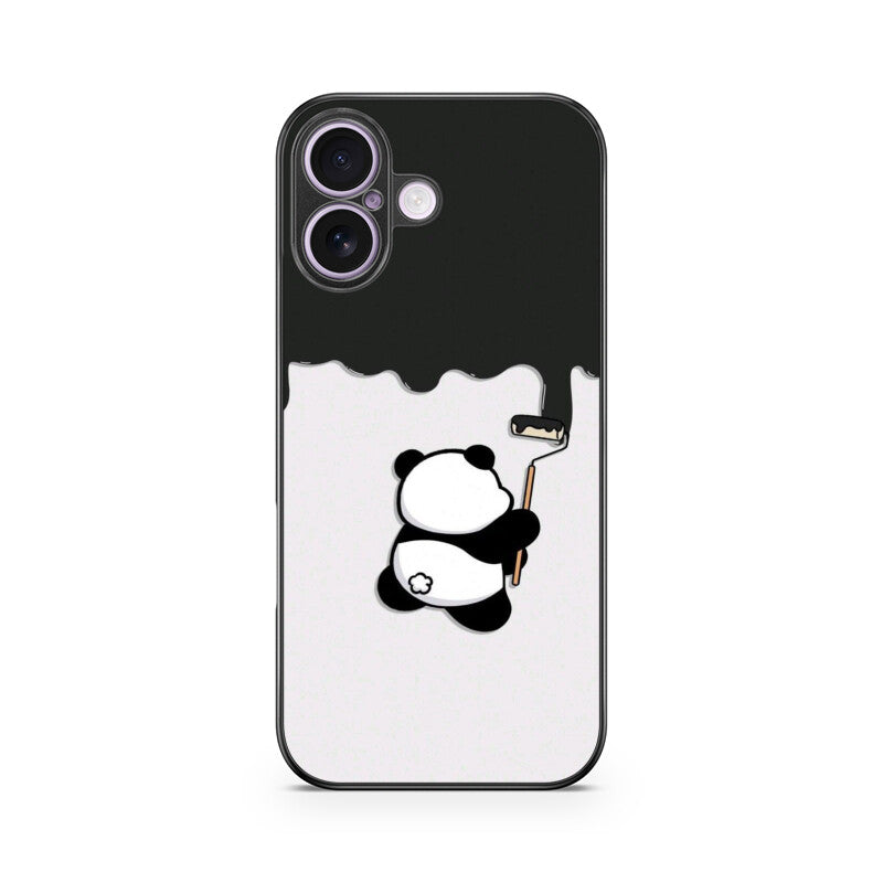 Panda the Painter Glass Case for Apple iPhone