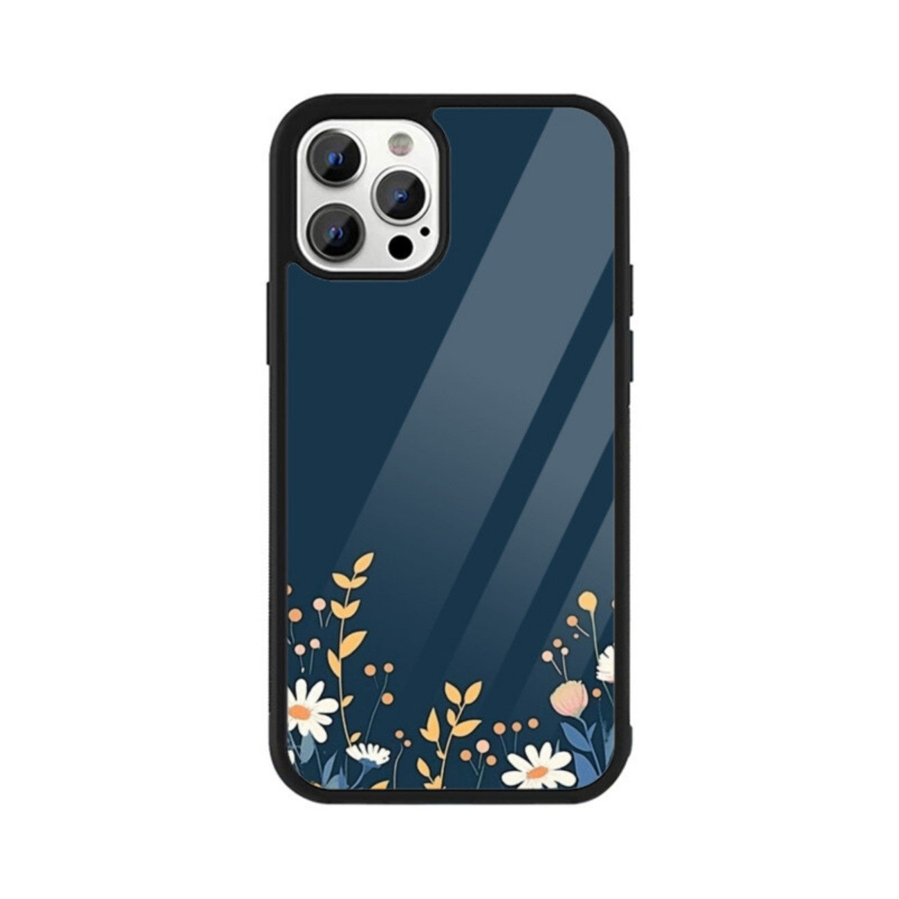 Moonlit Petals Glass Case for Apple iPhone