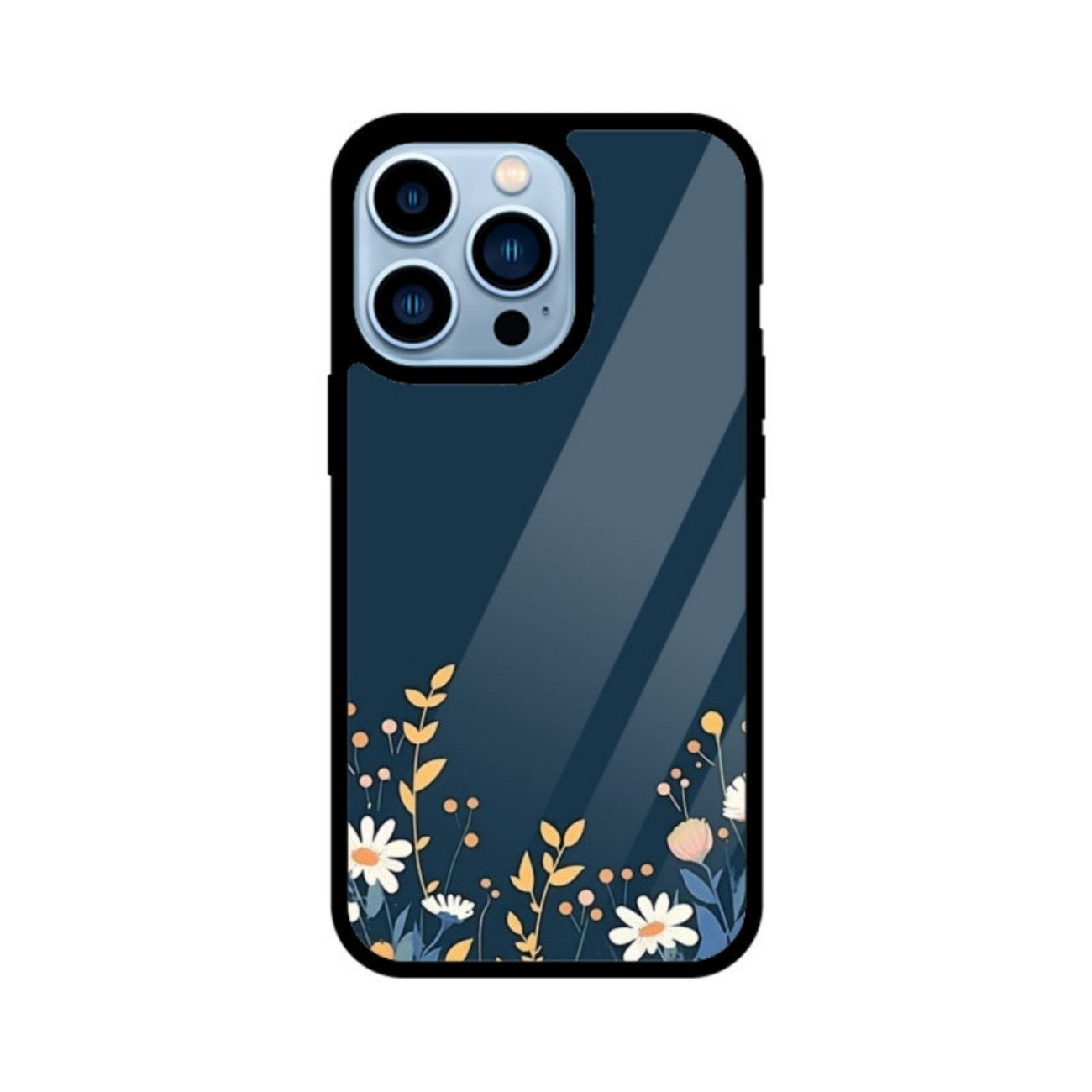 Moonlit Petals Glass Case for Apple iPhone