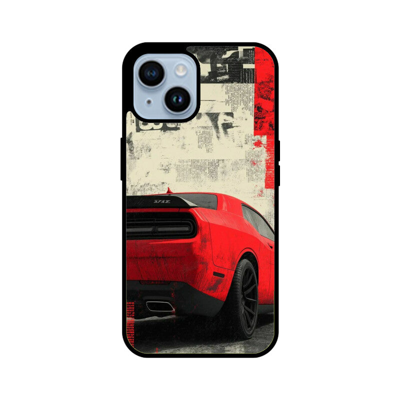 Red Muscle Power Car Glass Case