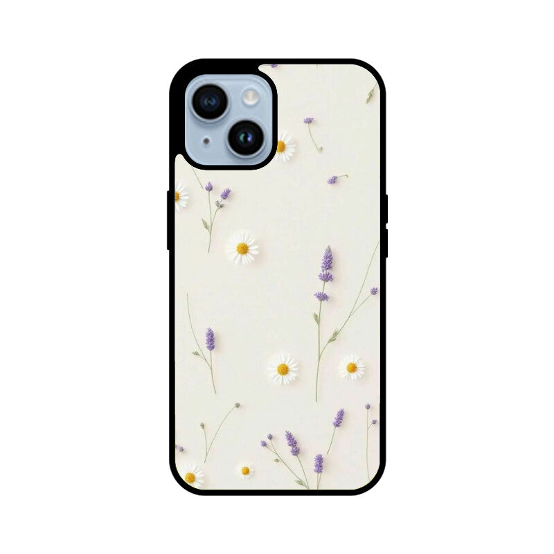Daisy Lavender Floral Glass Case