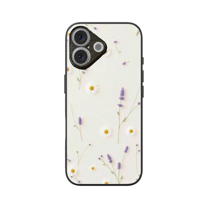 Daisy Lavender Floral Glass Case