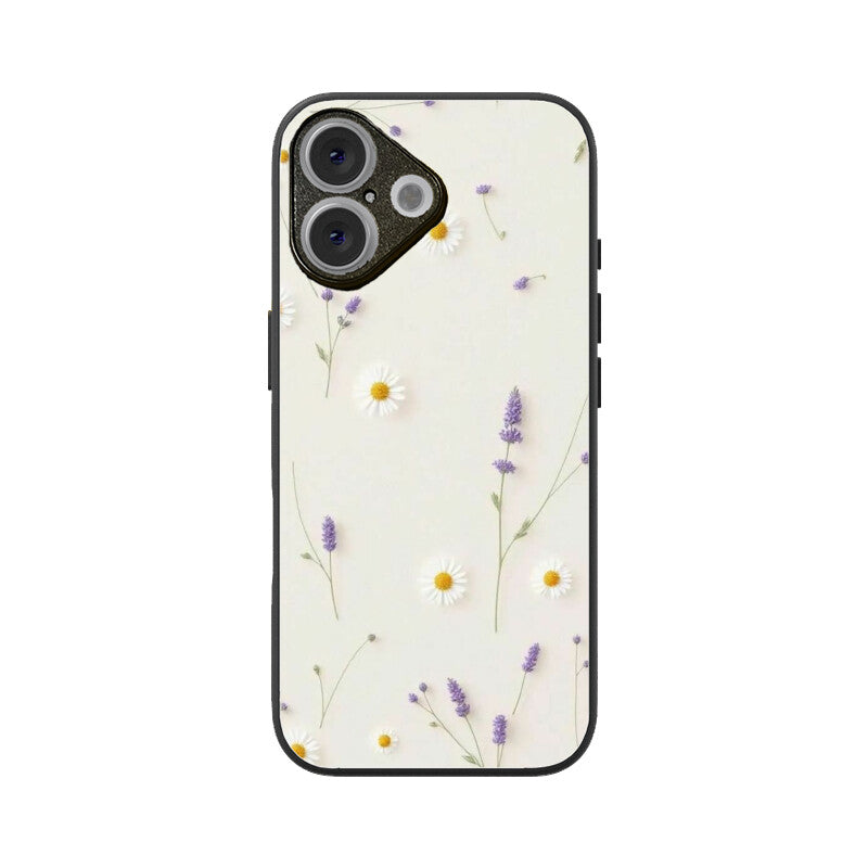 Daisy Lavender Floral Glass Case