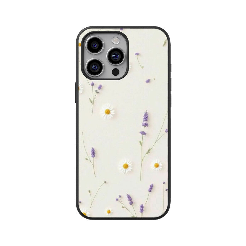Daisy Lavender Floral Glass Case