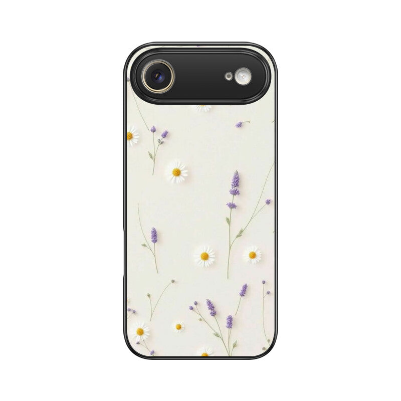 Daisy Lavender Floral Glass Case