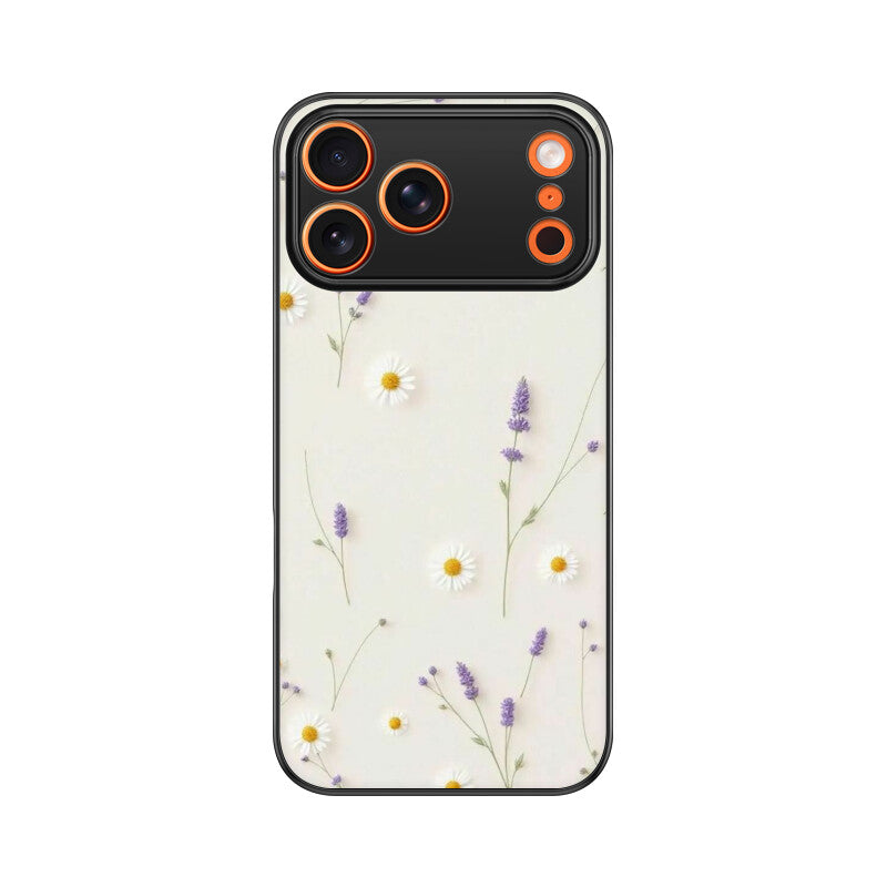 Daisy Lavender Floral Glass Case