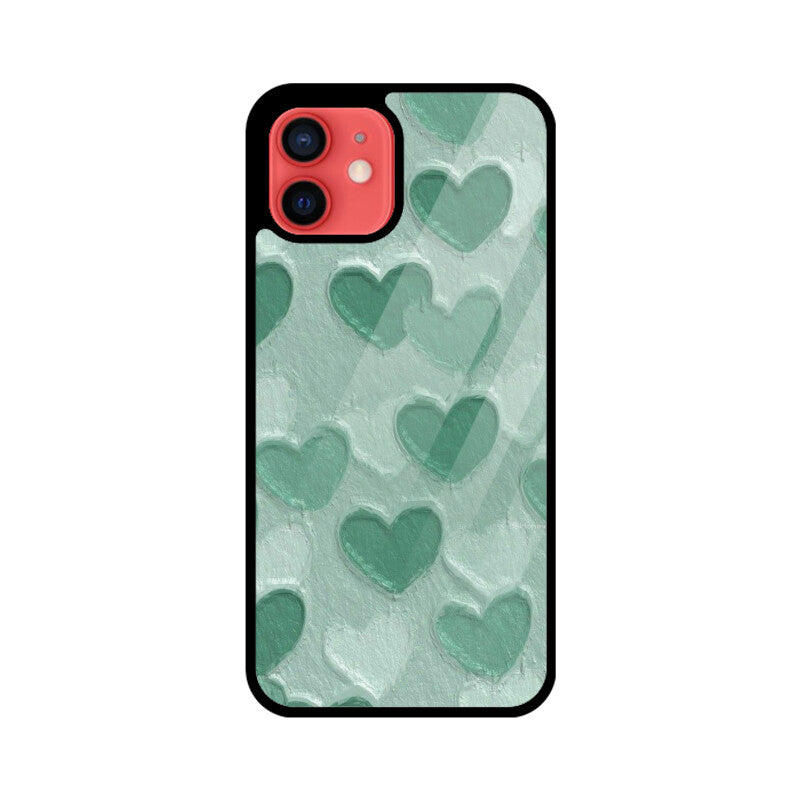 Sage Heart Texture Glass Case