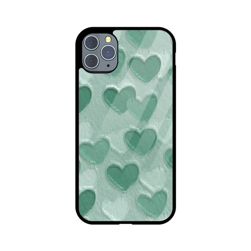 Sage Heart Texture Glass Case