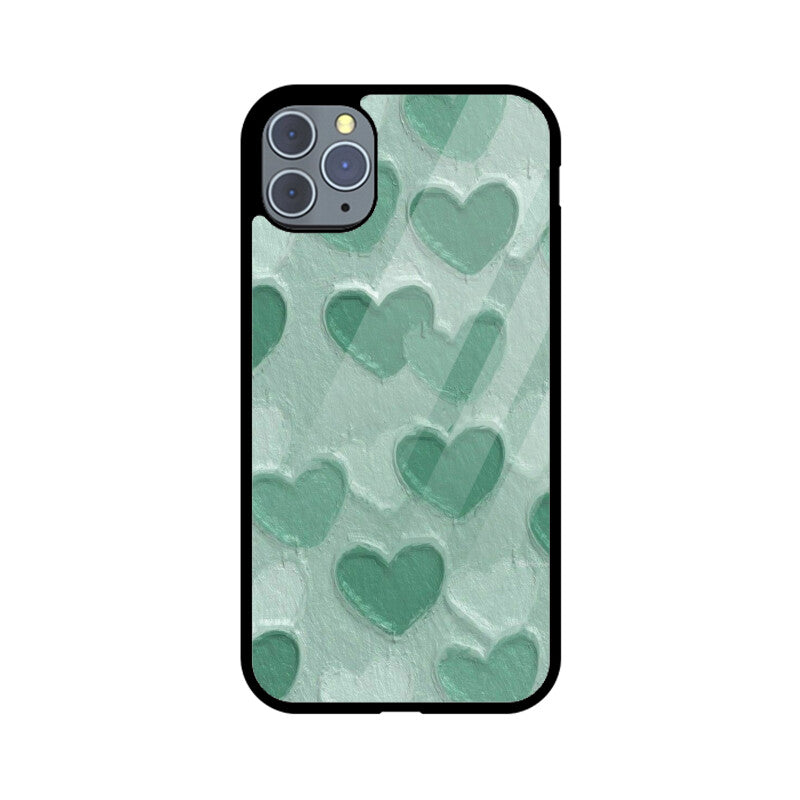 Sage Heart Texture Glass Case