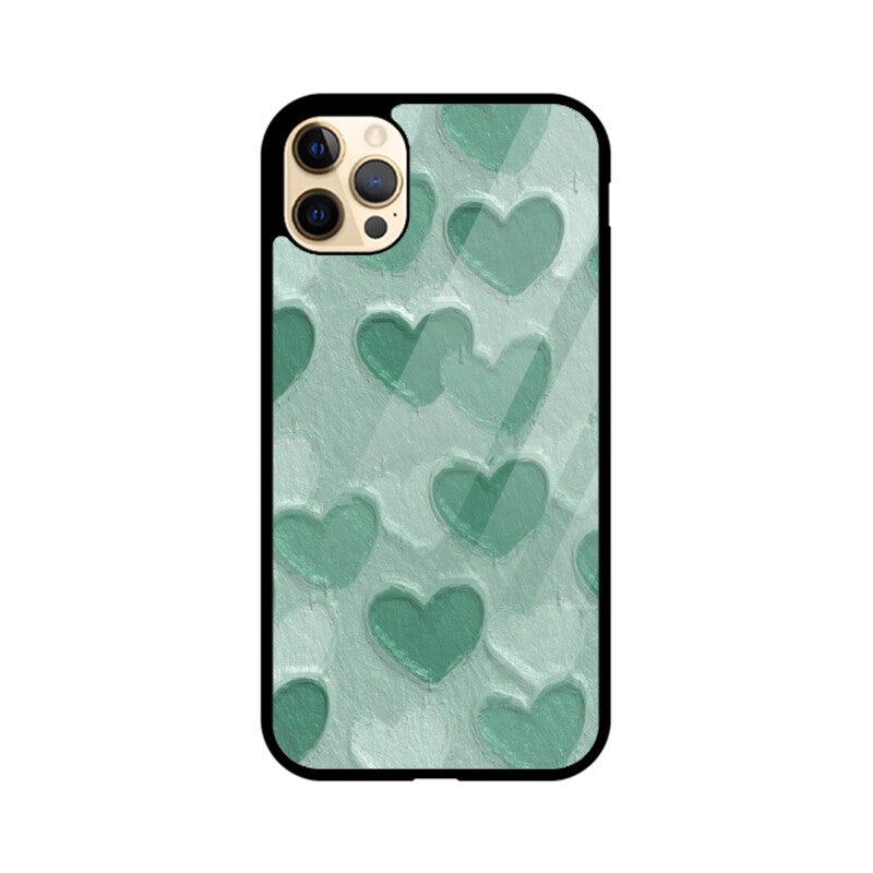 Sage Heart Texture Glass Case