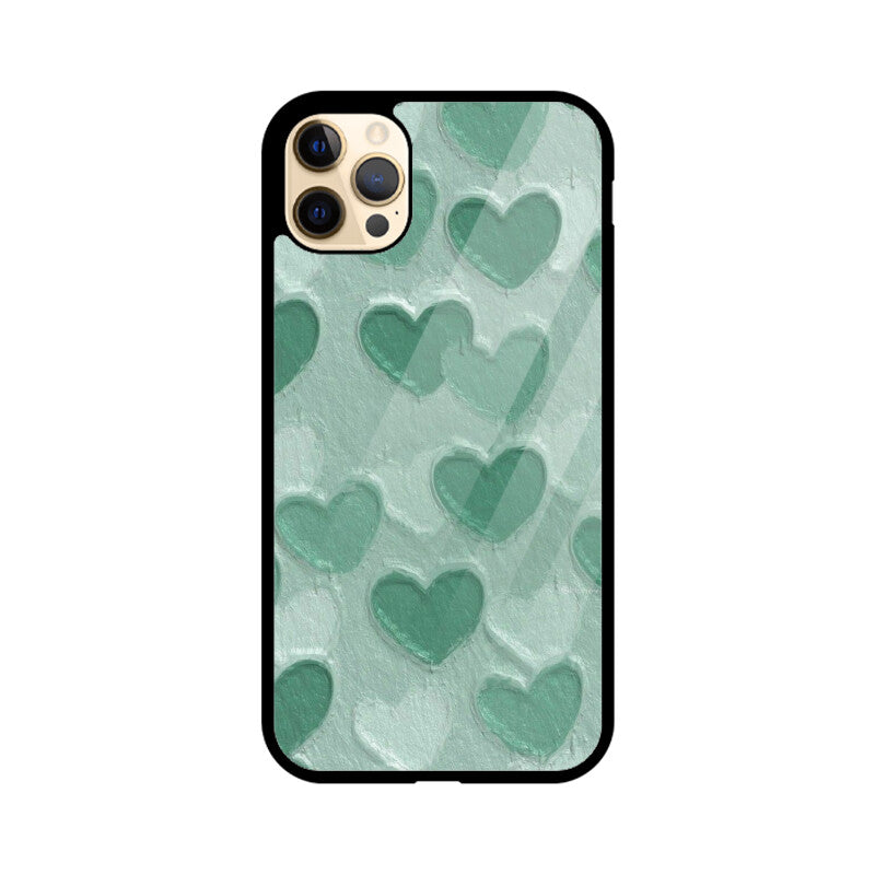 Sage Heart Texture Glass Case