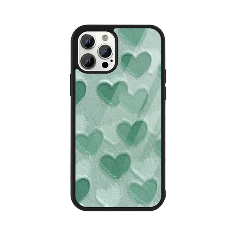 Sage Heart Texture Glass Case