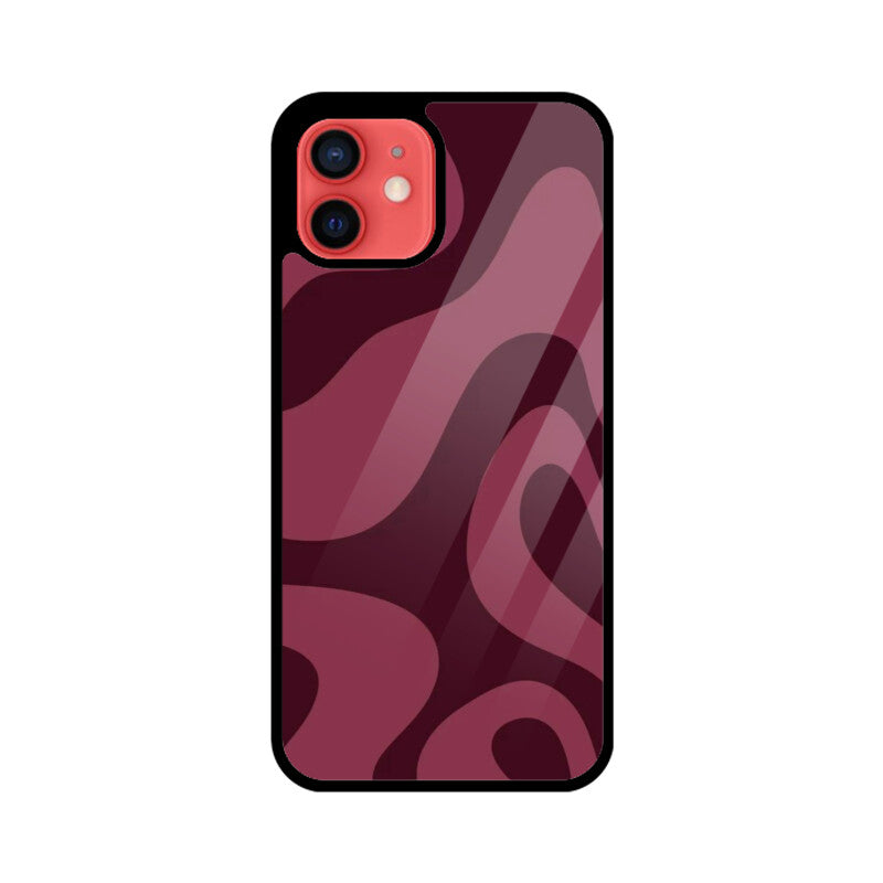 Burgundy Flow Abstract Glass Case