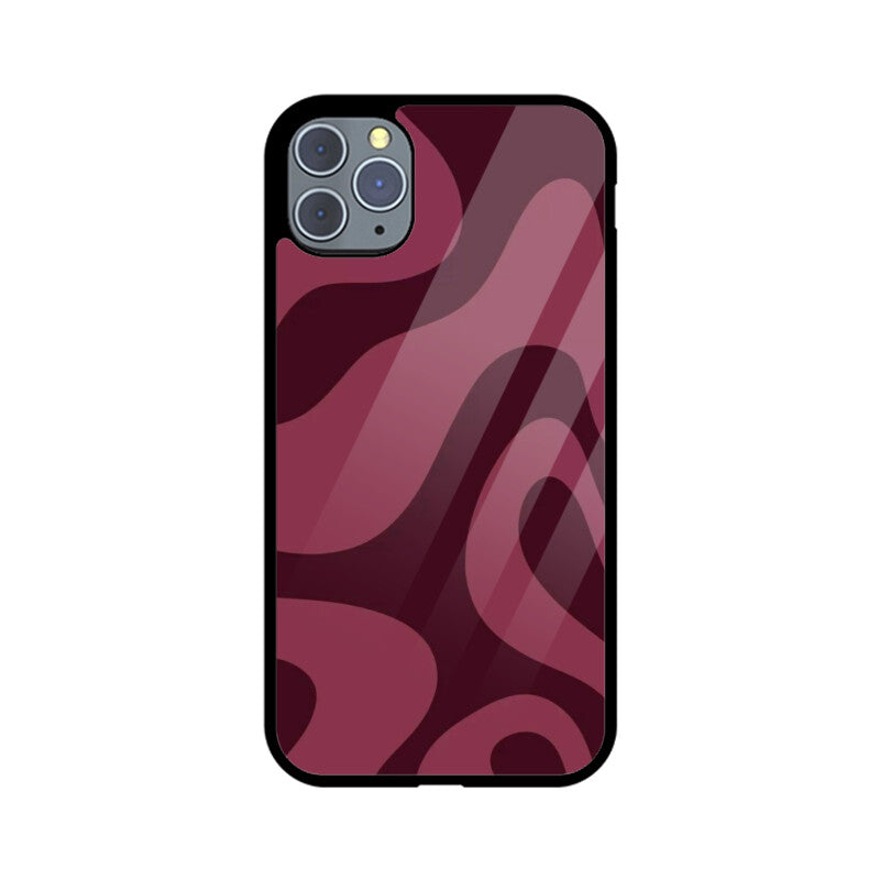 Burgundy Flow Abstract Glass Case
